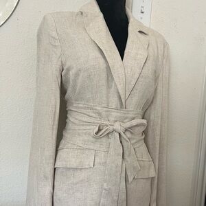 Naked Wardrobe Elegant Cream Women’s Blazer (Size S)